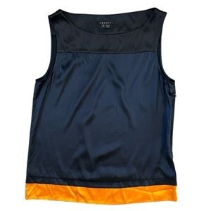Theory Yunice Silk Colorblock Sleeveless Blouse Size Small